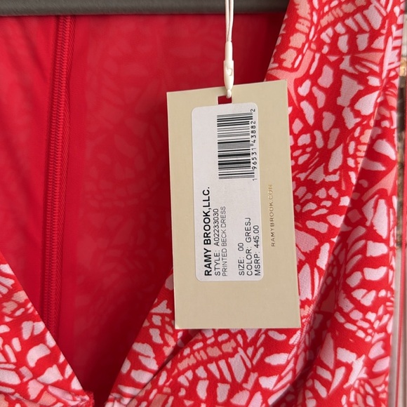 NWT Ramy Brook Womens  Beck Midi Dress, Red size 00 - Picture 5 of 5
